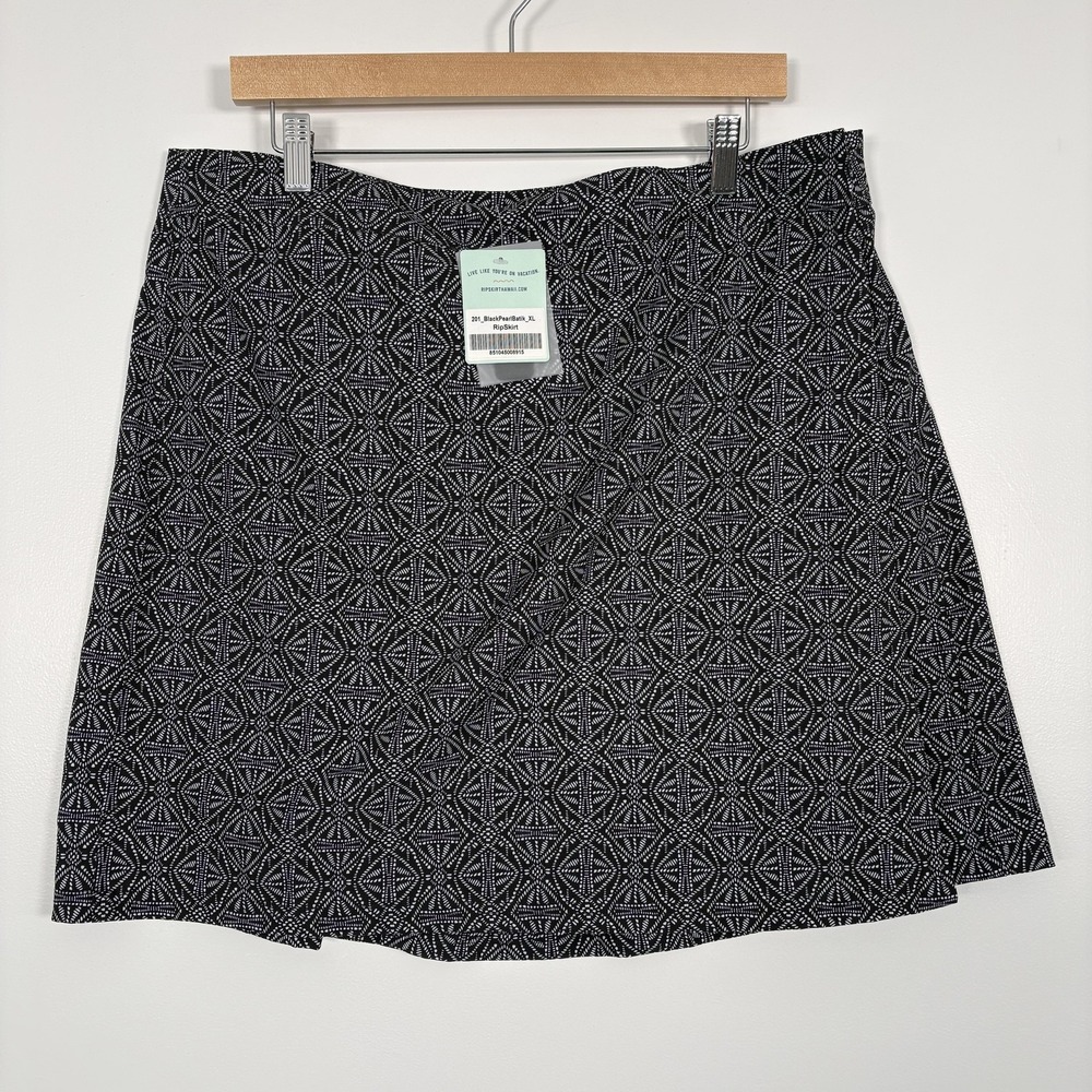 NWT‎ RipSkirt Skirt Womens XL Black Pearl Batik Wrap Knee Length Travel Casual